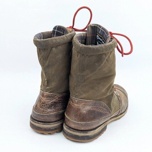 Barbour Mens Boots Size 10 1/2 Rockport Tartan Lined Leather & Canvas main image 10
